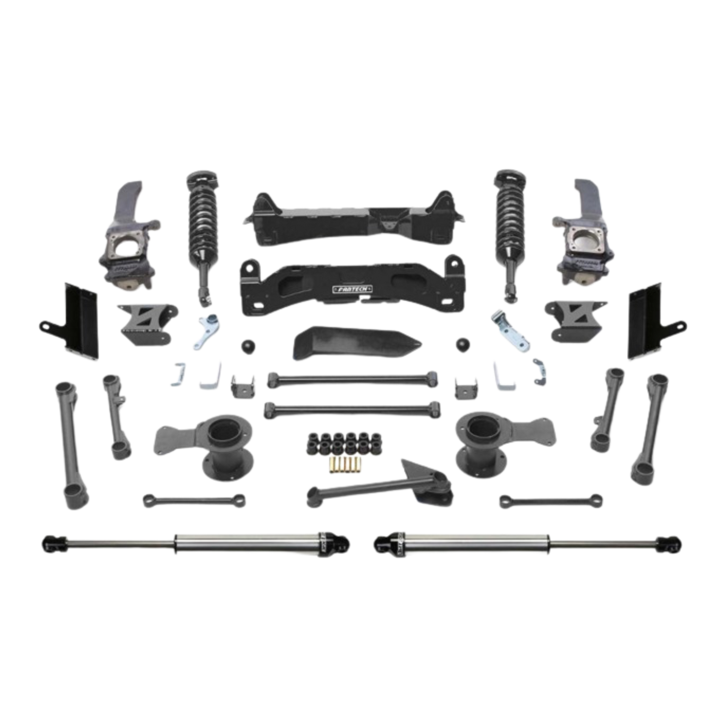 Fabtech | 6" Performance Bracket Lift Kit W/Extended Dirt Logic Internal Reservoir Coilovers and Dirt Logic Rear Shocks, 2010-2023 Toyota 4Runner (No KDSS)