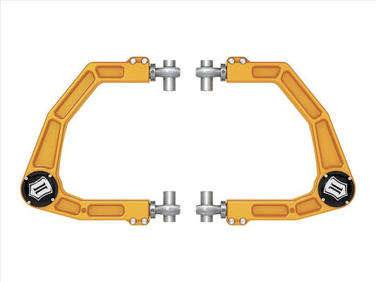 Icon Billet Upper Control Arms Equipped with Delta Joint Pro, Gold Anodizing