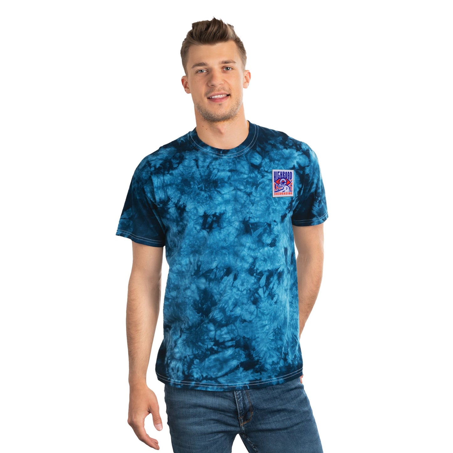High Road Suspension Blue Tie-Dye Logo Tee