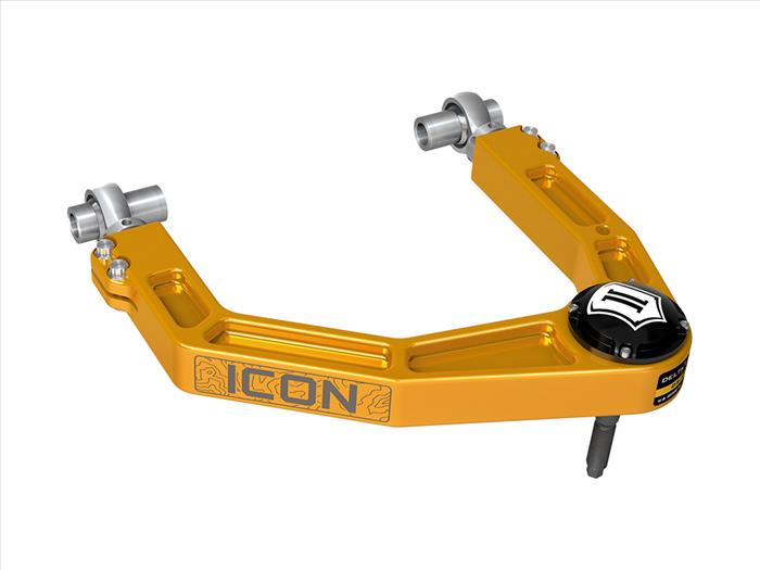 Icon Billet Upper Control Arms Equipped with Delta Joint Pro, Gold Anodizing