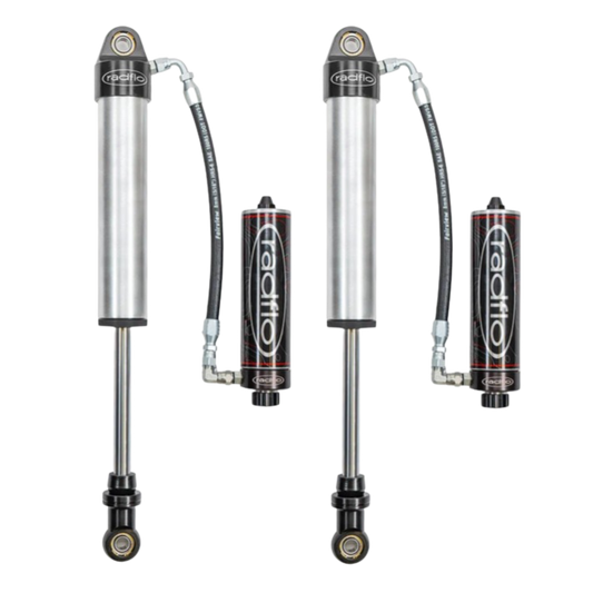 Radflo 2.5" Body Rear Shock Absorbers | External Reservoir | Dampening Adjustment Knobs | for 0-2" Rear Lift Height | Nissan Titan