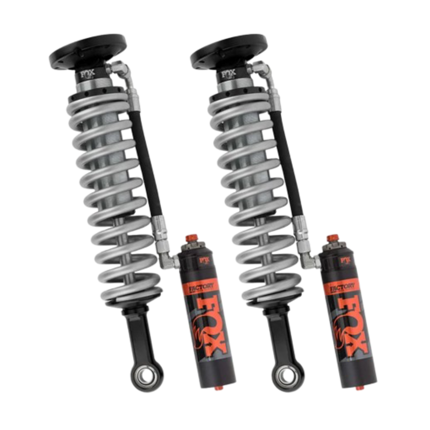 Fox | 2.5 Performance Elite Series | 0-3” External Reservoir Front Lift Coilovers | W/Dampening Knobs