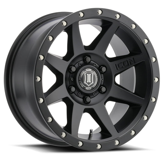 ICON ALLOYS | REBOUND | SATIN BLACK | 18x9 | 6x5.5 | 0 Offset | 5" BS