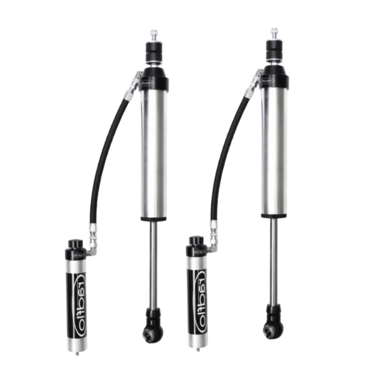 Radflo ROAM Series 2.5" Body Rear Shock Absorbers External Reservoir w/Adjustment Knobs | 3" Rear Lift | 2010-2023 Toyota Tacoma